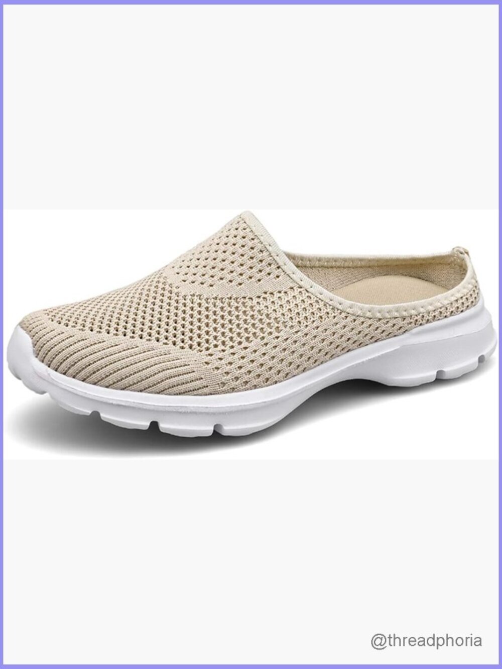 Womens Breathable Mesh Walking Mules Sneakers Open Back Slip On Shoes
